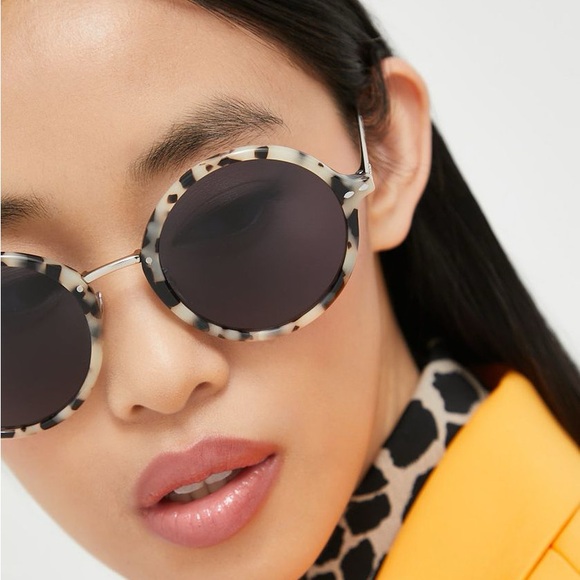 ISABEL MARANT Blonde Havana/Blue Round Sunglasses IM 0054/S - Picture 7 of 7